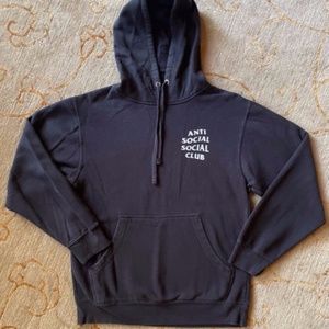 Anti Social Social Slub ‘Mind Games’ Black Hoodie Size S